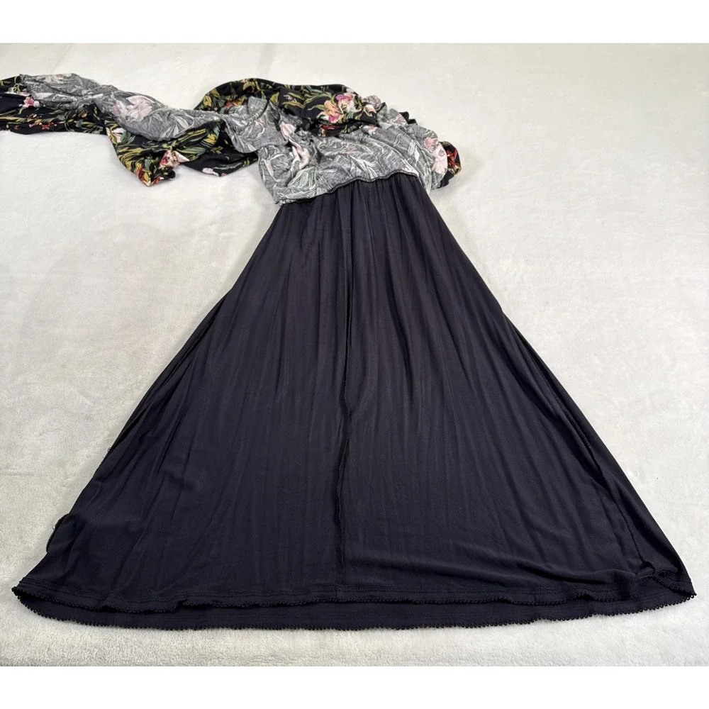 Maeve Anthropologie Gabriela Ruffled Wrap Maxi Dress Floral Print Dress Small - Picture 14 of 16